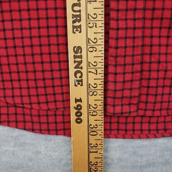 Vintage Ralph Lauren Shirt Mens Large Red Check Oxford Knit Pony Windowpane - Picture 5 of 5